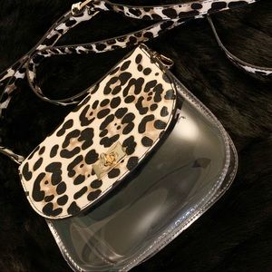 Leopard and Clear Stadium Crossbody